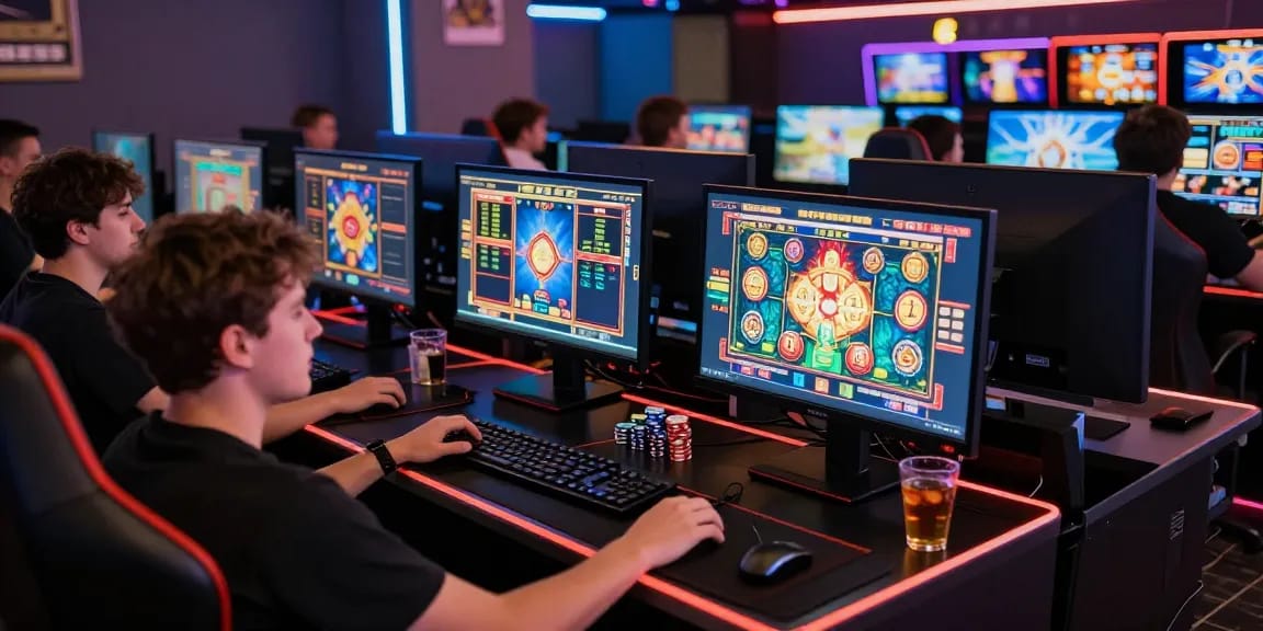 Pengalaman bermain slot online tanganemas dengan suasana kasino yang hidup.