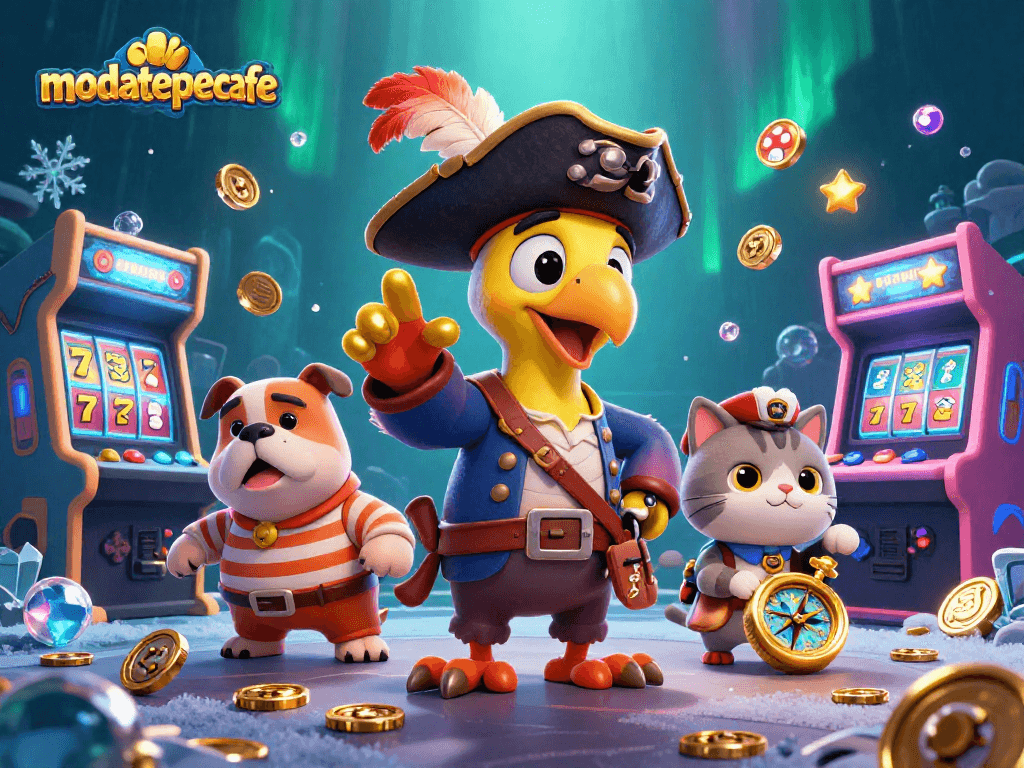Experience exciting slots action at modatepecafe with a pirate-themed 3D illustration!