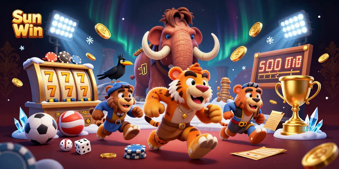 Experience thrilling gameplay with Sun Win at a vibrant prehistoric casino scene filled with engaging elements.