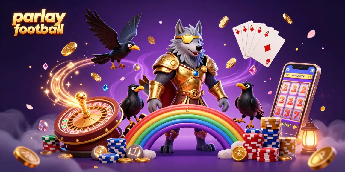 Immerse yourself in parlay football excitement with dynamic 3D casino illustration art.