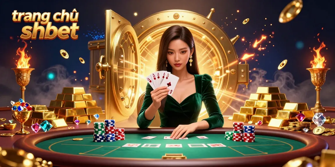 Engage with thrilling gameplay at trang chủ shbet featuring a beautiful Asian woman strategizing at a poker table.