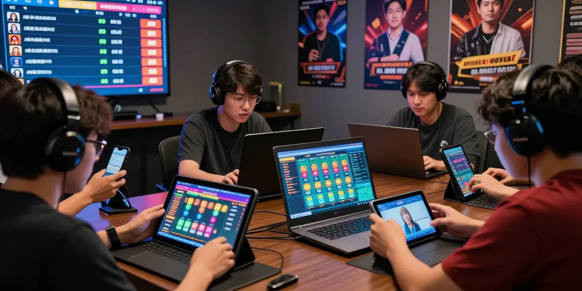 Players engaged with ULARTOTO gaming platform, showcasing excitement in an online betting environment with vibrant interfaces.