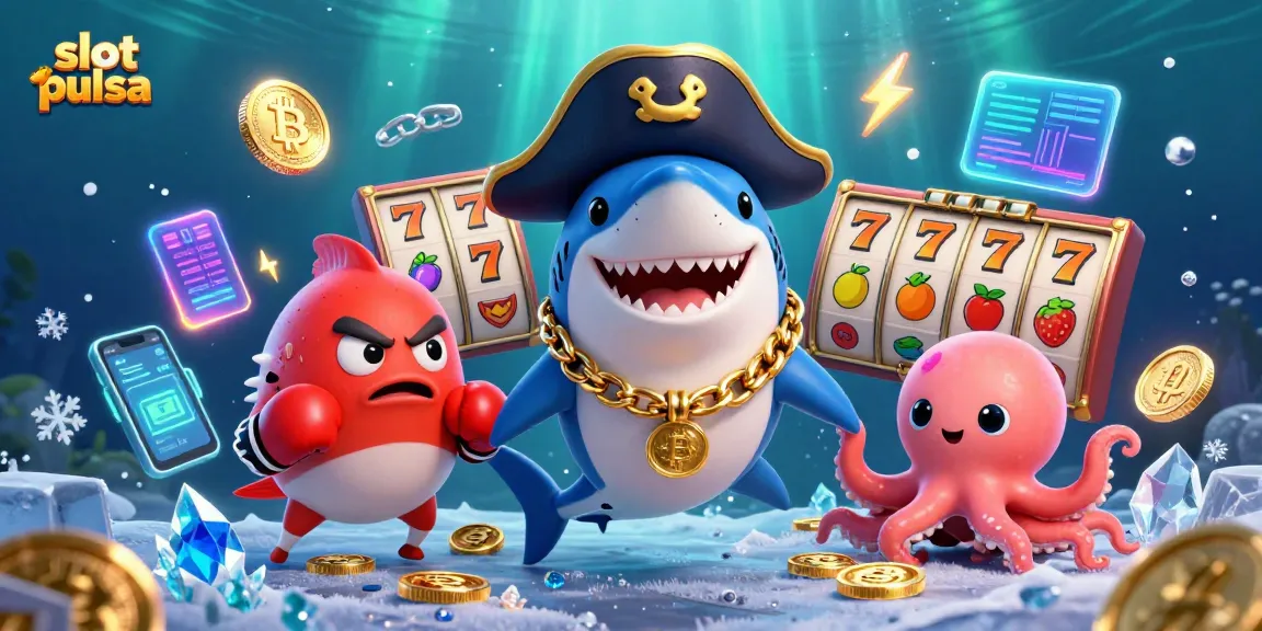 Join the adventure with slot pulsa's vibrant 3D characters in a dynamic casino scene.