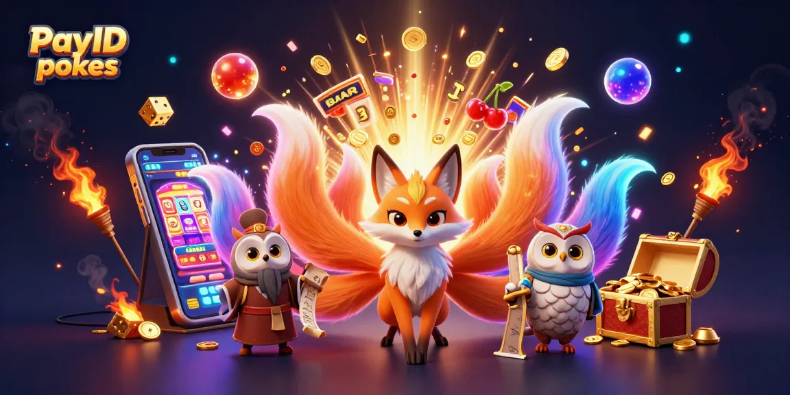 Experience thrilling PayID pokies action with vibrant characters and dynamic casino elements in this engaging illustration.