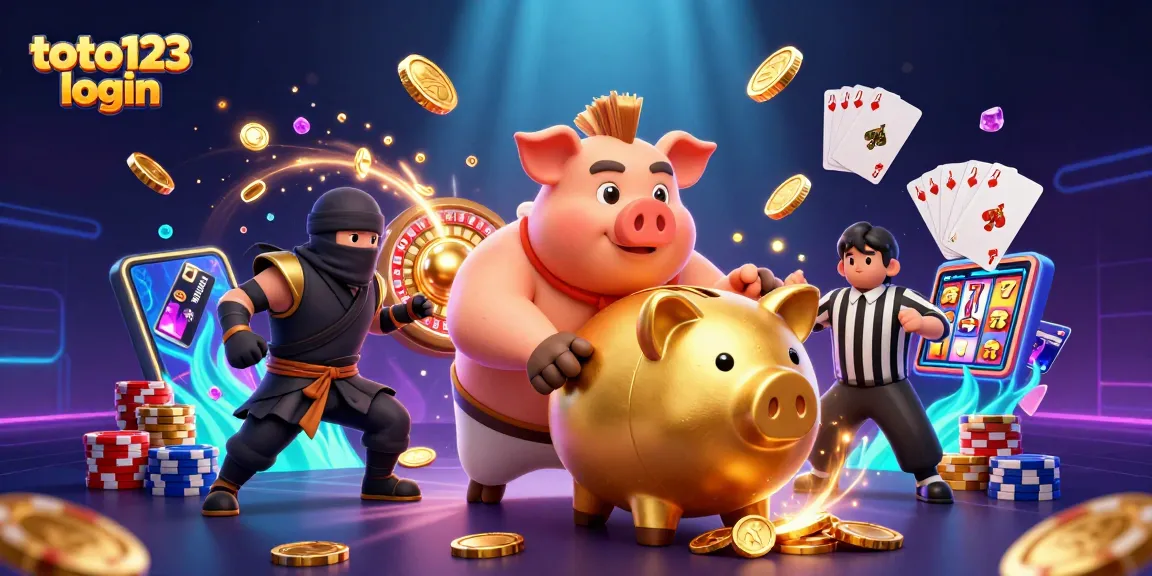 Experience the thrill of gaming with toto123 login, featuring colorful casino characters and enticing game elements.