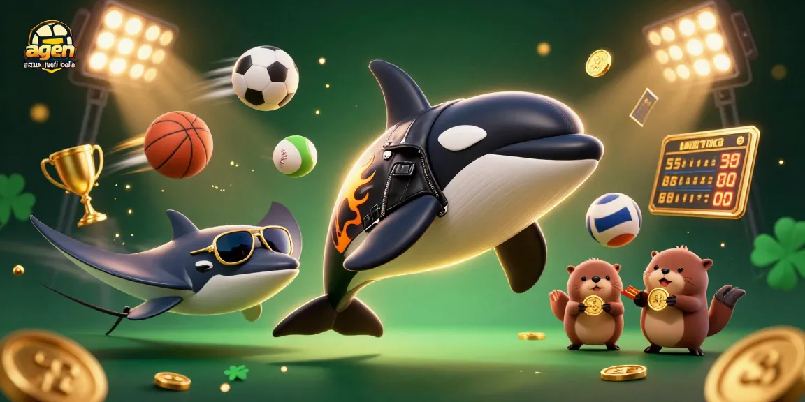 Engage with sports action featuring agen situs judi bola in a vibrant, dynamic 3D illustration