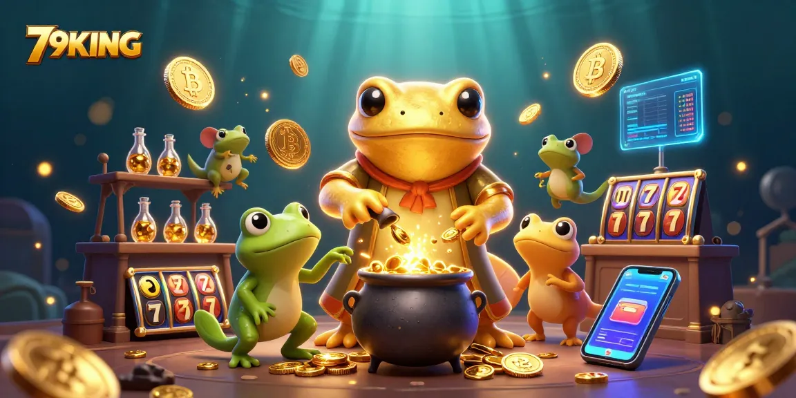 Transform your gambling experience with the thrilling 79KING casino, featuring vibrant gold elements and crypto coins.