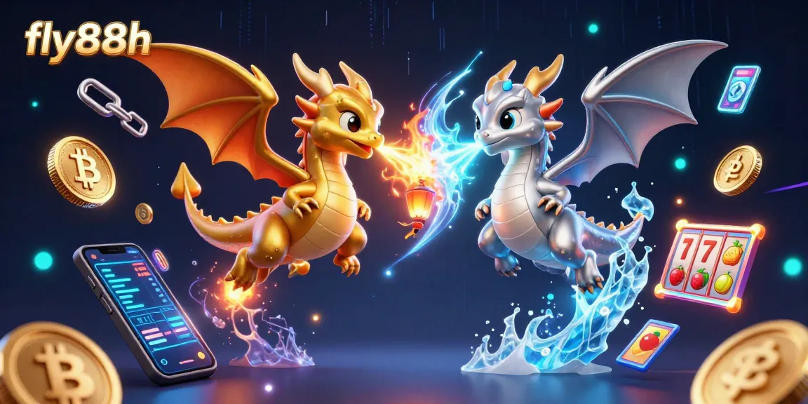Experience thrilling gameplay with fly88h showcasing dynamic dragons amidst cryptocurrency elements.