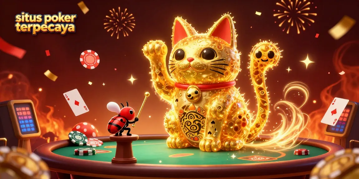 Experience situs poker terpercaya with a vibrant poker-themed 3D illustration showcasing excitement and winning opportunities.