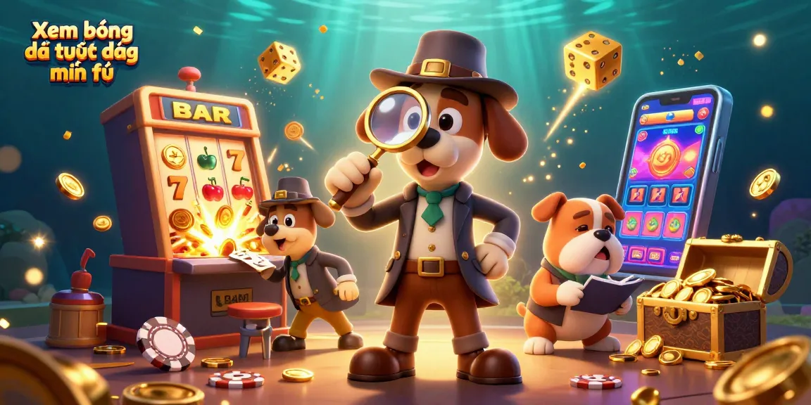 Xem bóng đá trực tiếp miễn phí with a playful 3D scene featuring characters and dynamic casino elements.