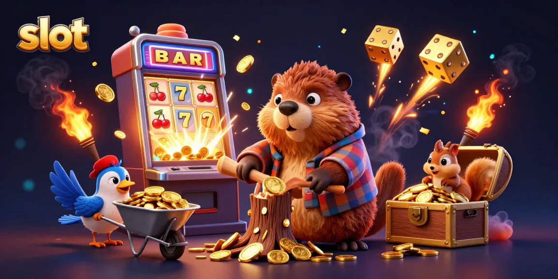 Putar gulungan slot dengan koin emas yang jatuh dalam ilustrasi kasino 3D yang hidup ini.