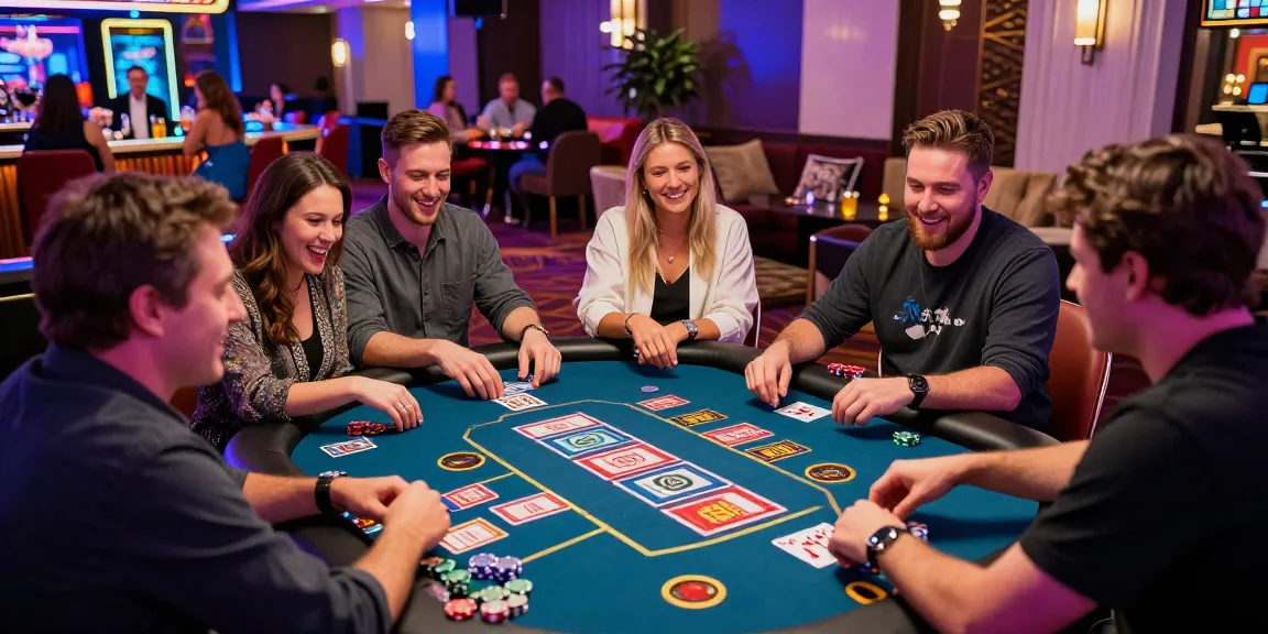 Exciting sunwin gaming table scene with players enjoying vibrant casino atmosphere in 2026.
