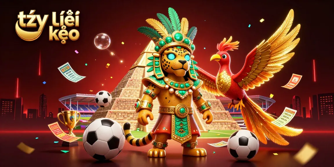 Experience tỷ lệ kèo sports betting excitement with dynamic football elements and vibrant characters.