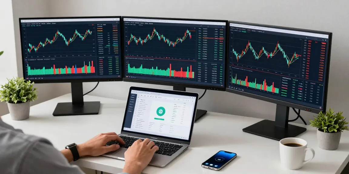 Play exchange trading workspace with real-time cryptocurrency charts and secure digital wallet setup.