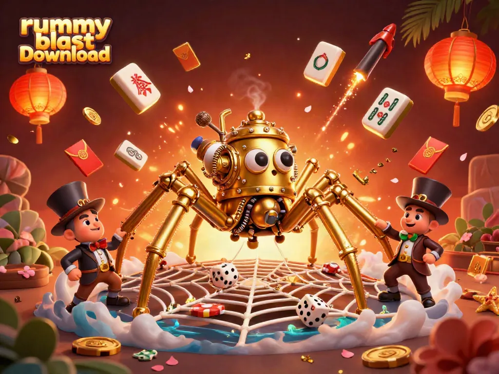 Experience the thrilling rummy blast download, featuring vibrant characters and dynamic elements in a captivating online gaming scene.