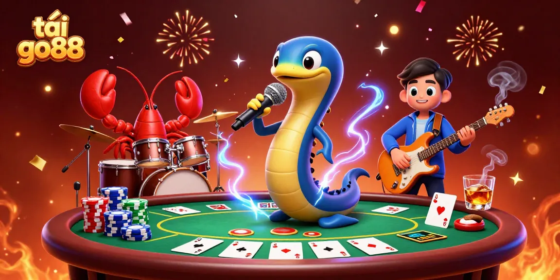 Experience the thrill of tải go88 with a lively underwater casino featuring an electric eel DJ.