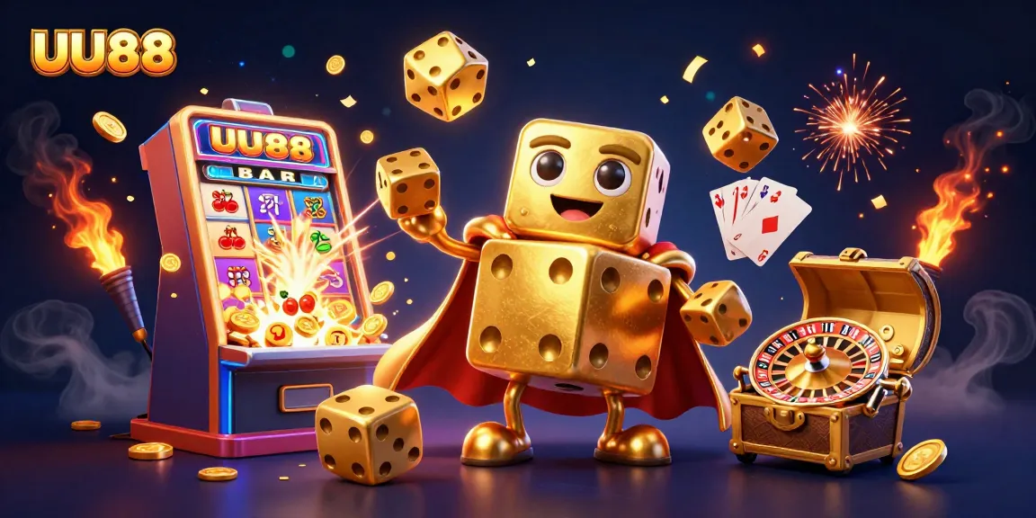 Engage in thrilling action at UU88's vibrant online casino with golden dice and games.