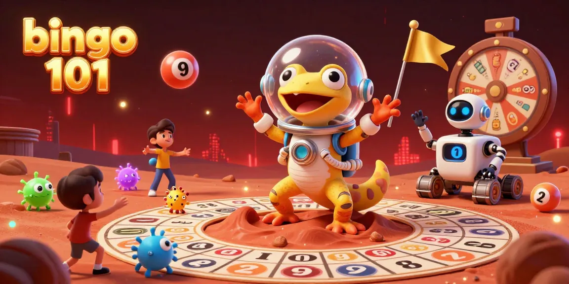 Experience excitement with bingo 101, where a Martian gecko uncovers a golden bingo hall buried in Mars sand.