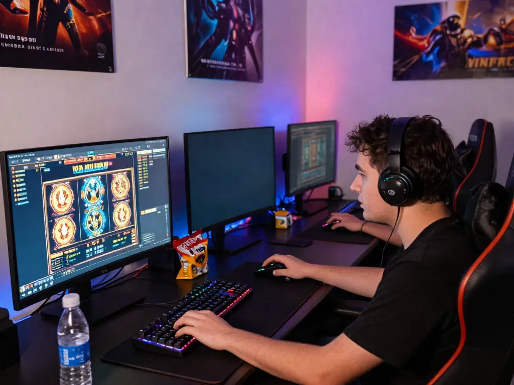 Engaged player immersed in akunjp online gaming environment.