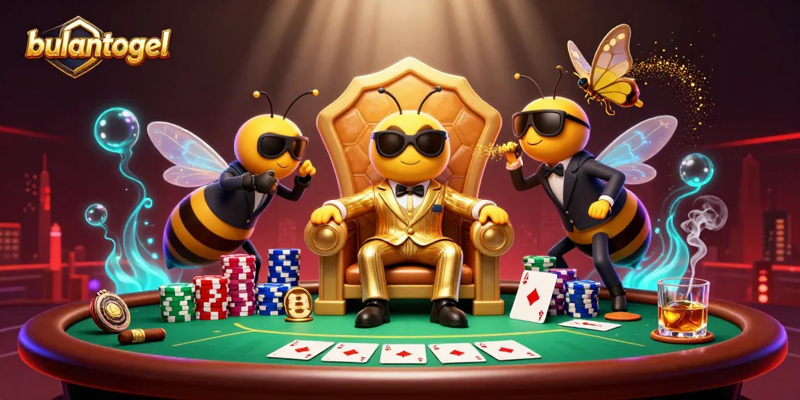 Join bulantogel's thrilling games with a dynamic 3D scene of a bumblebee mob boss and poker action!