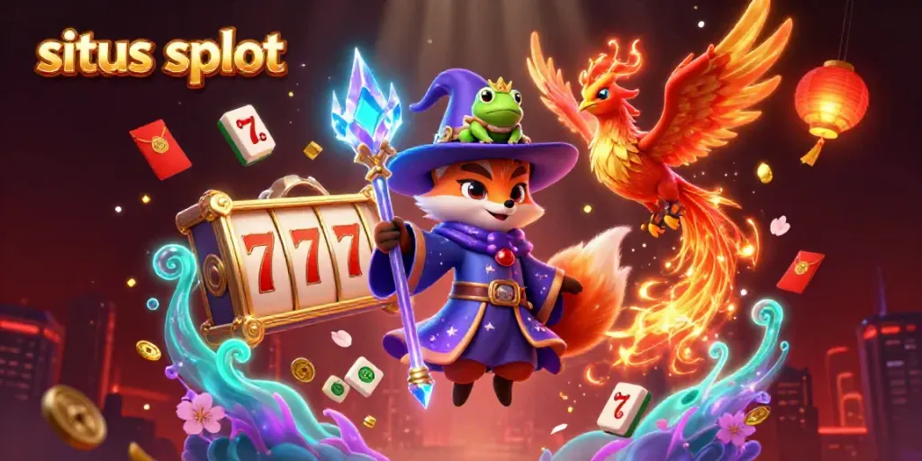 Experience the excitement of situs slot gaming with a mystical fox, phoenix, and magical elements.