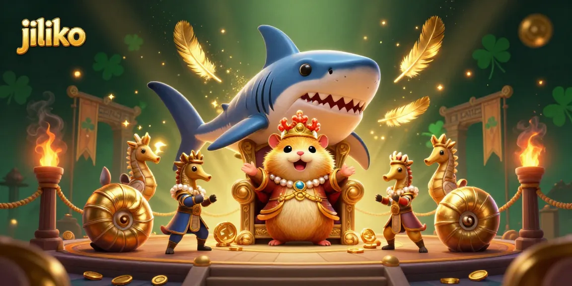 Experience thrilling gaming at jiliko with a fierce hamster king in a lavish gambling arena.
