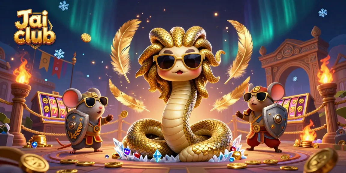Experience thrilling gameplay with Jai club in this vibrant casino scene featuring Medusa and a warrior mouse.