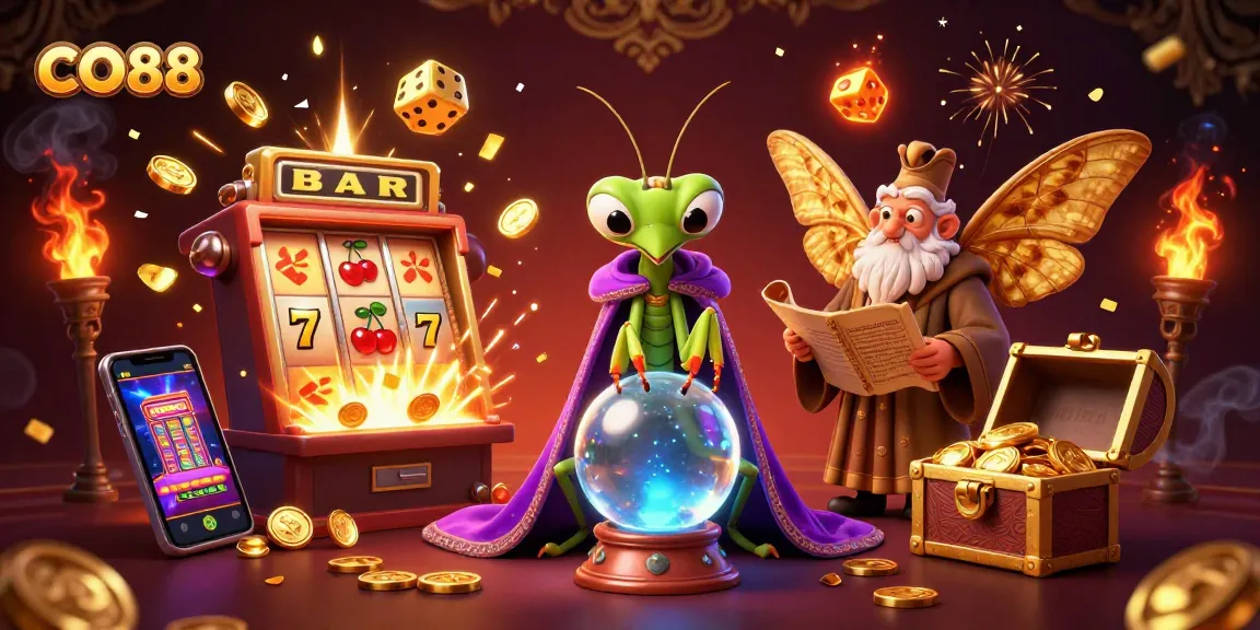 Experience the excitement of CO88 with a vibrant gaming scene featuring fortune tellers and jackpots.