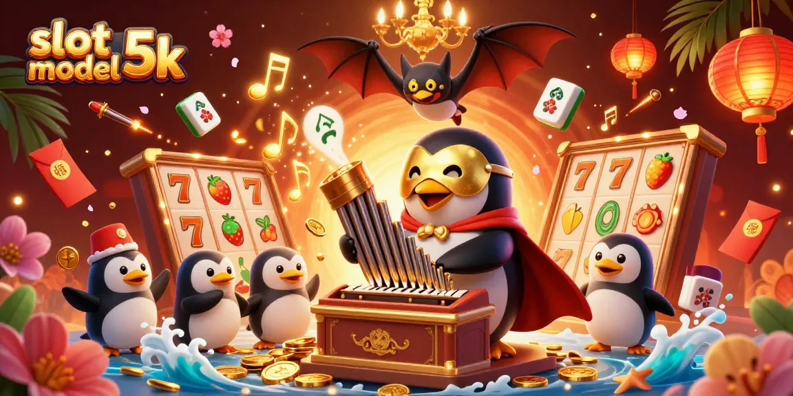 Spin and win with slot modal 5k in an exciting casino-themed 3D illustration featuring vibrant characters.