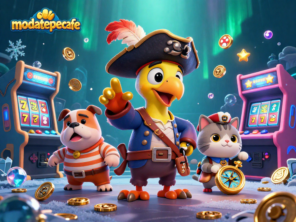 Experience exciting slots action at modatepecafe with a pirate-themed 3D illustration!