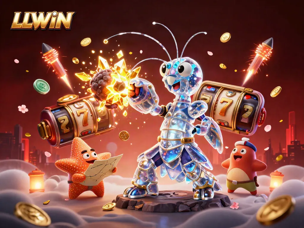 Engage in thrilling gameplay at LLWIN with dynamic slot reels, golden gems, and vibrant 3D characters.