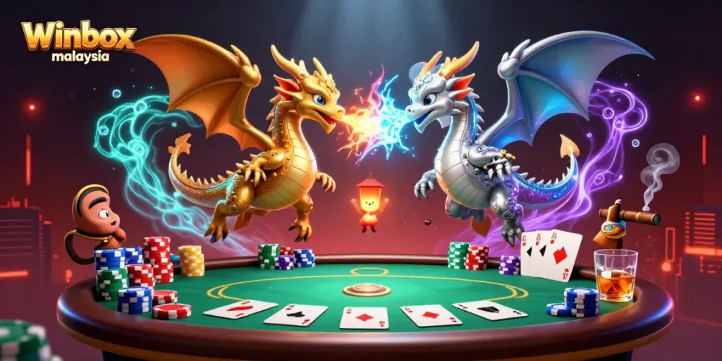 Experience exhilarating gameplay with Winbox malaysia featuring dynamic dragons and poker elements.