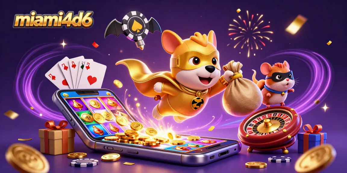Experience thrilling wins with miami4d6 as the superhero dog flies through a magical casino world.