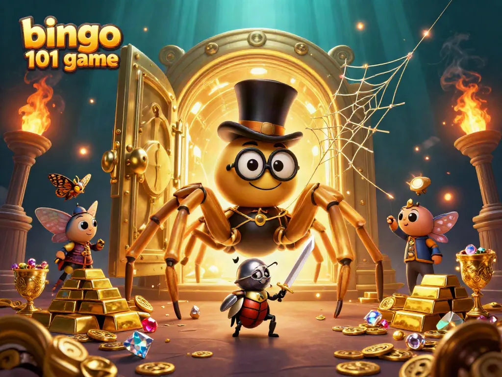 Interaksi permainan bingo 101 game yang menarik dan penuh warna dengan elemen kasino.