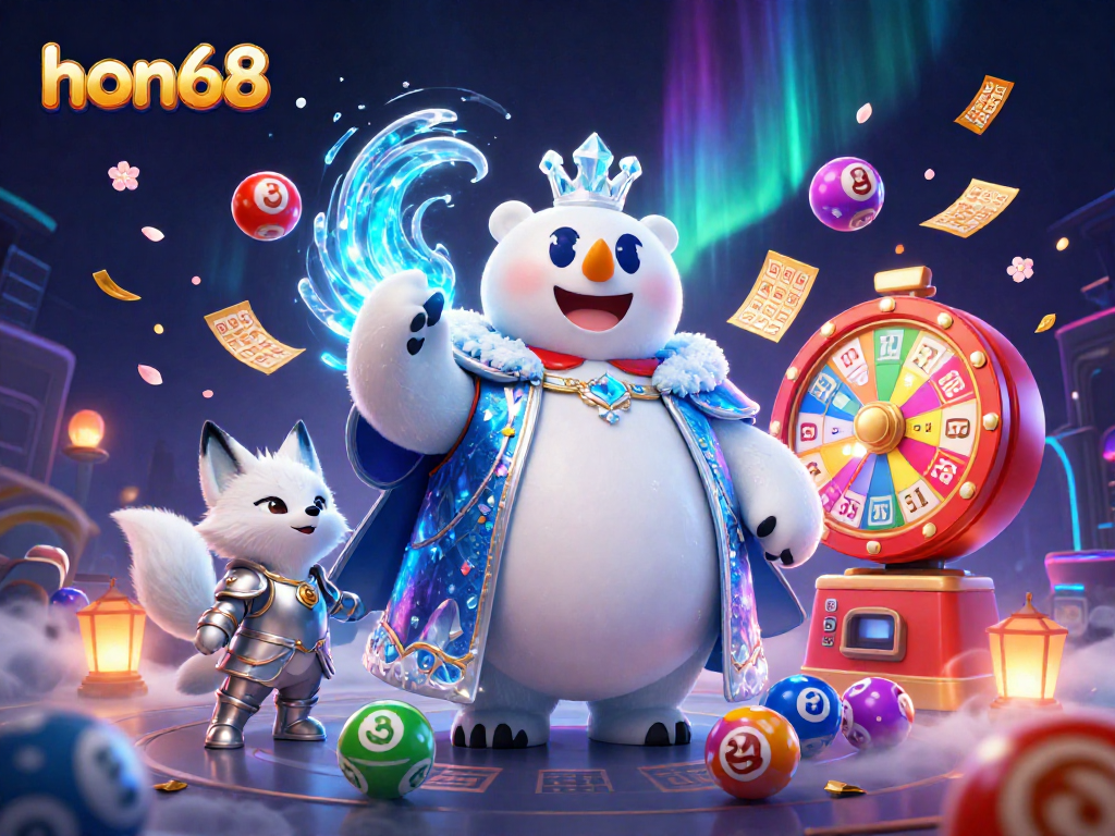 Experience exhilarating chances to win with hon68's vibrant lottery and gaming action featuring playful characters.