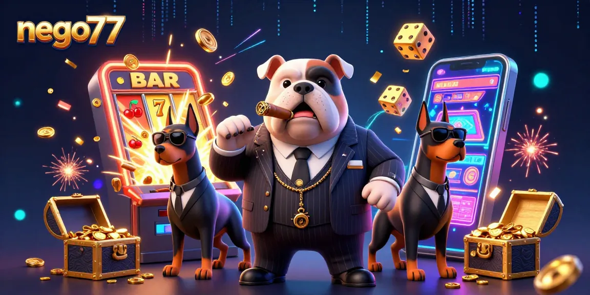 Experience high-stakes excitement with nego77's vibrant casino scene featuring action-packed gaming elements.