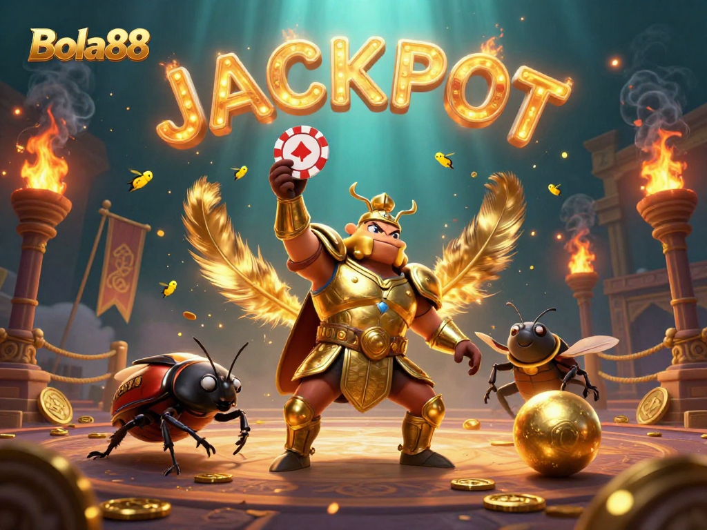 Bola88 menawarkan kesempatan jackpot dengan simbol keberuntungan di arena kasino yang penuh warna.