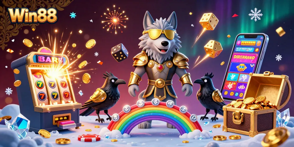 Experience exciting gameplay at Win88 with captivating Norse-themed characters and vibrant casino action.