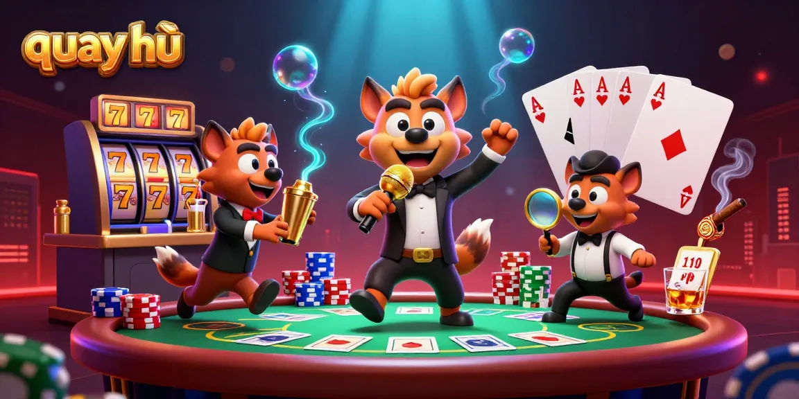 Spin and win at quay hũ with lively hyenas in a vibrant casino scene.