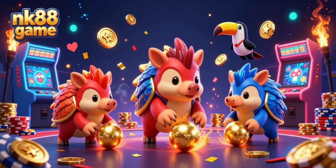 Experience the thrill of nk88 game with rival pangolins in a vibrant casino environment.