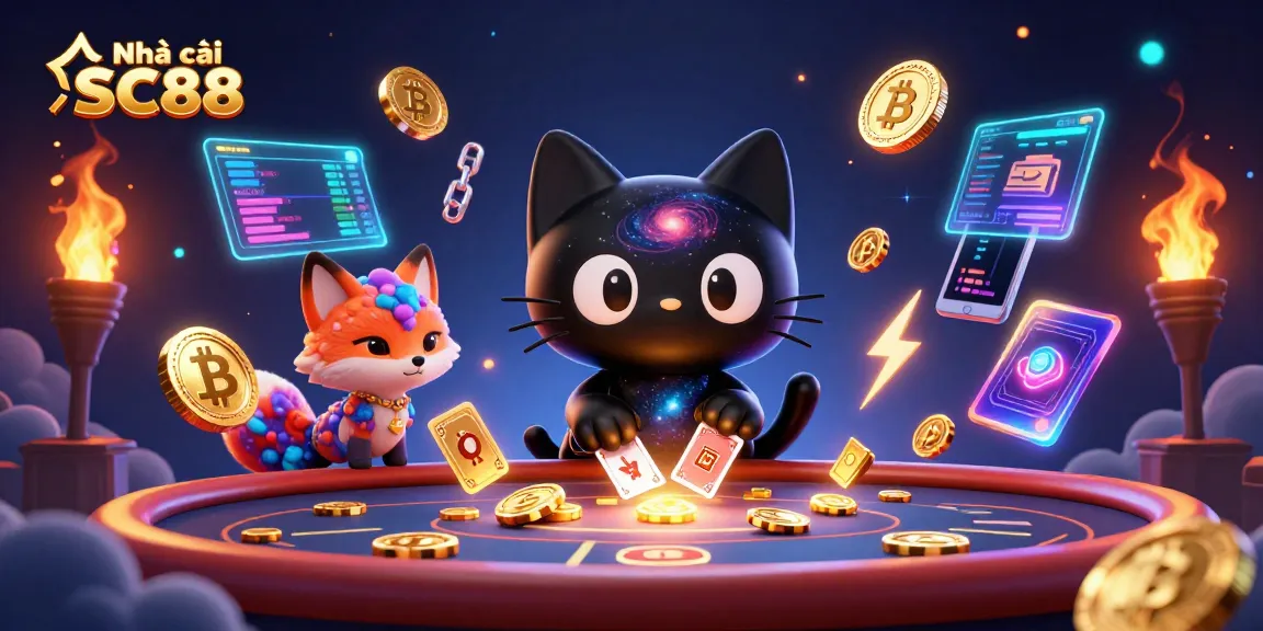 Engage in thrilling gameplay with Nhà cái SC88's cosmic casino adventure, featuring whimsical characters.