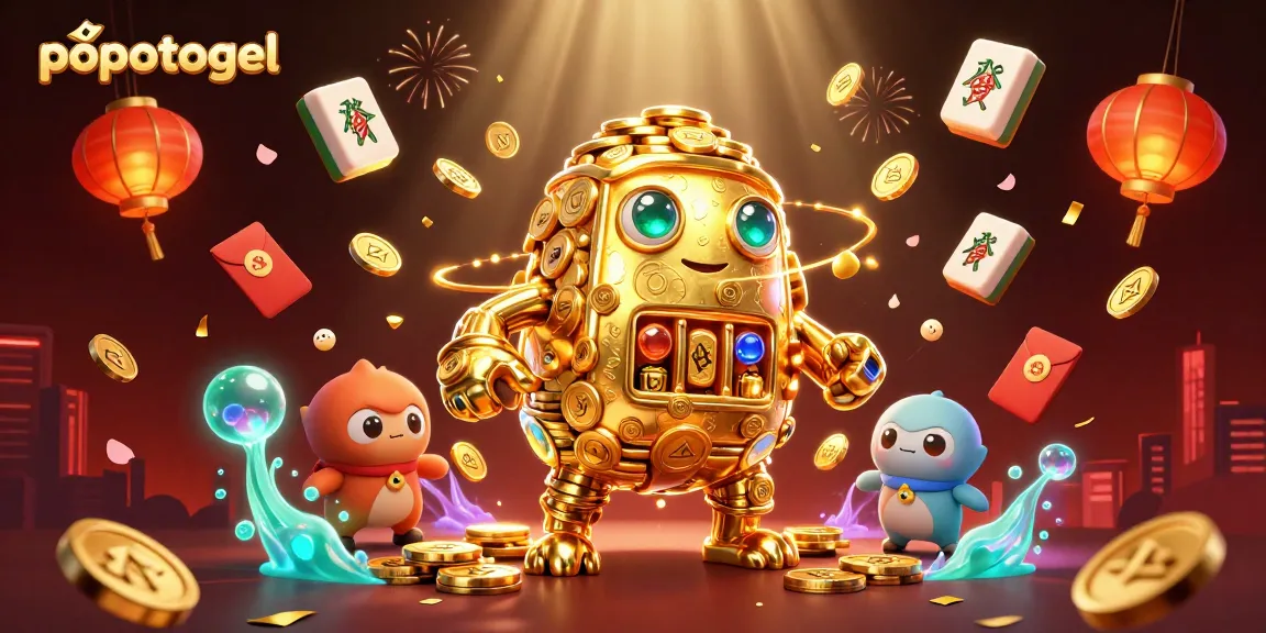Engage in popotogel excitement with a dazzling 3D scene filled with casino-themed elements!