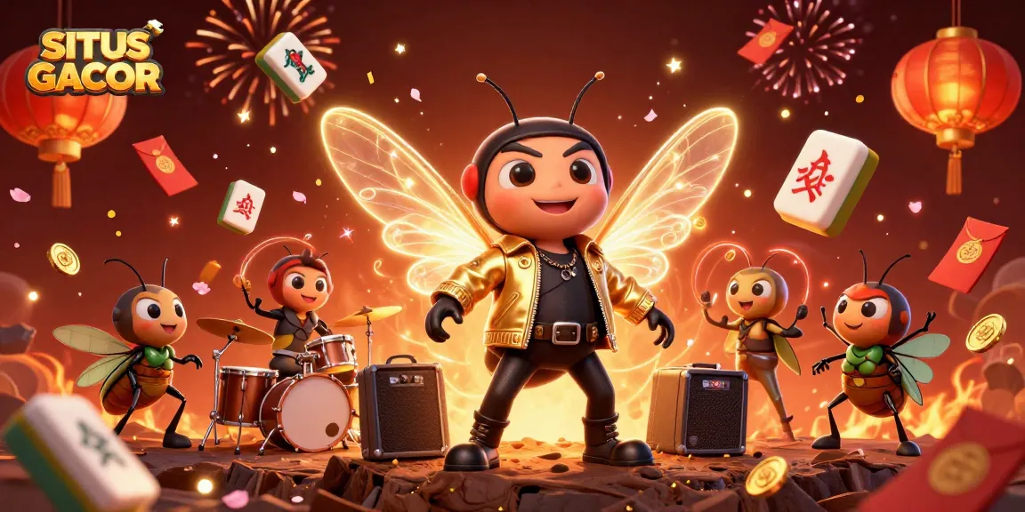 Experience thrilling wins at SITUS GACOR with festive gaming characters in a dynamic casino setting.