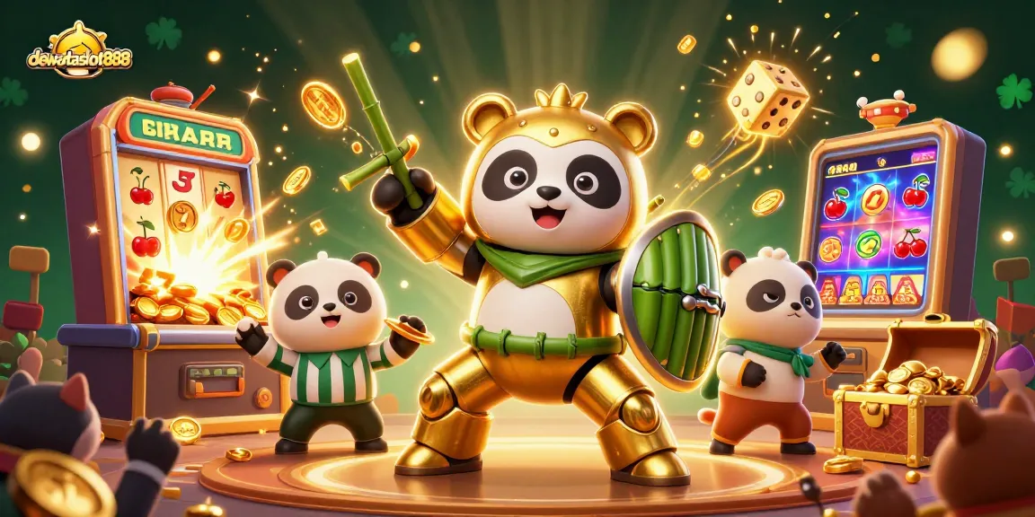 Menangkan jackpot di dewataslot888 dengan robot bertema panda yang beraksi dalam permainan slot menarik.