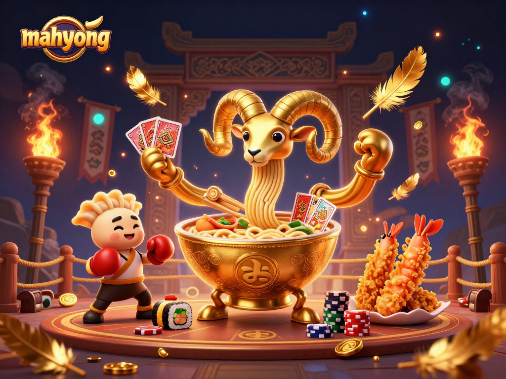 Experience thrilling gameplay with mahyong in this captivating 3D casino illustration featuring colorful characters and vibrant gaming elements.