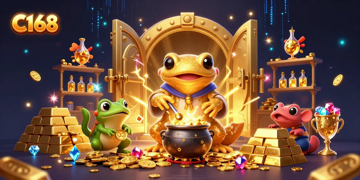 C168 offers a magical gaming experience with gold alchemy in an enchanting casino setting.