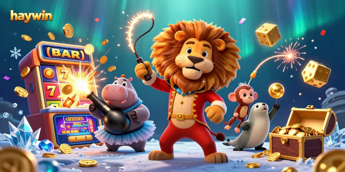 Win big at Haywin with exciting casino games illustrated with vibrant characters and slot machine action.