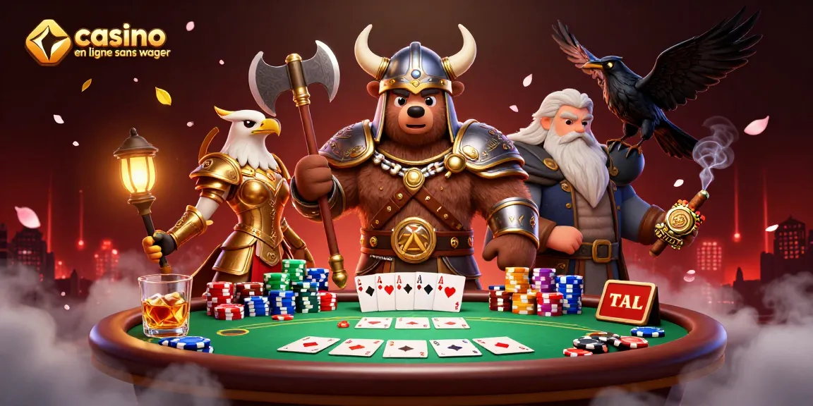 Plongez dans les aventures du casino en ligne sans wager à travers des batailles de poker palpitantes et des personnages dynamiques.
