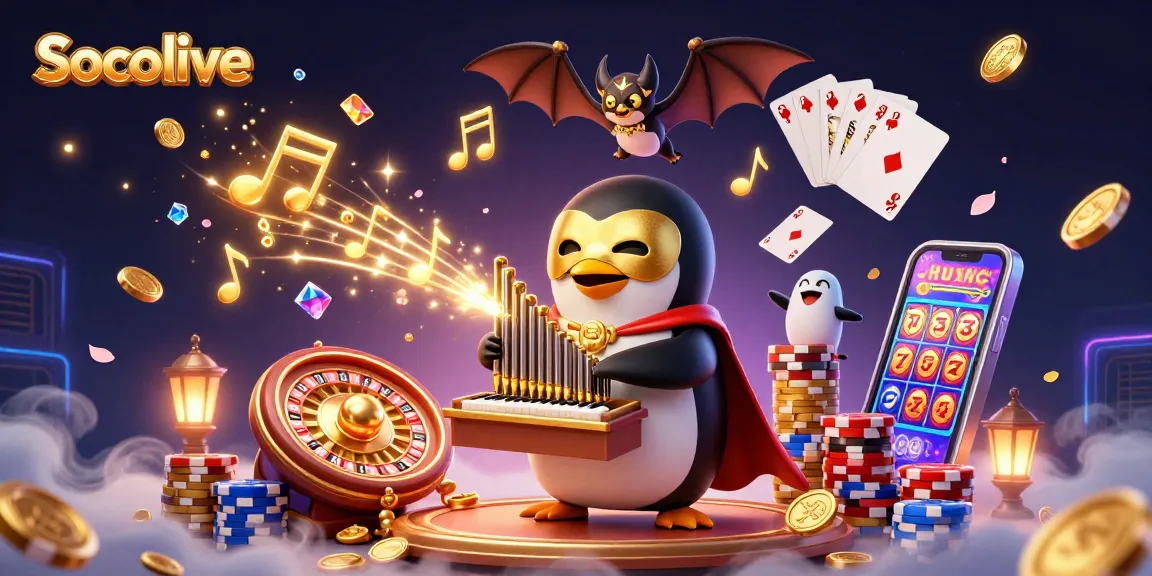 Socolive celebrates exciting live sports betting with a colorful 3D scene filled with dynamic gambling elements