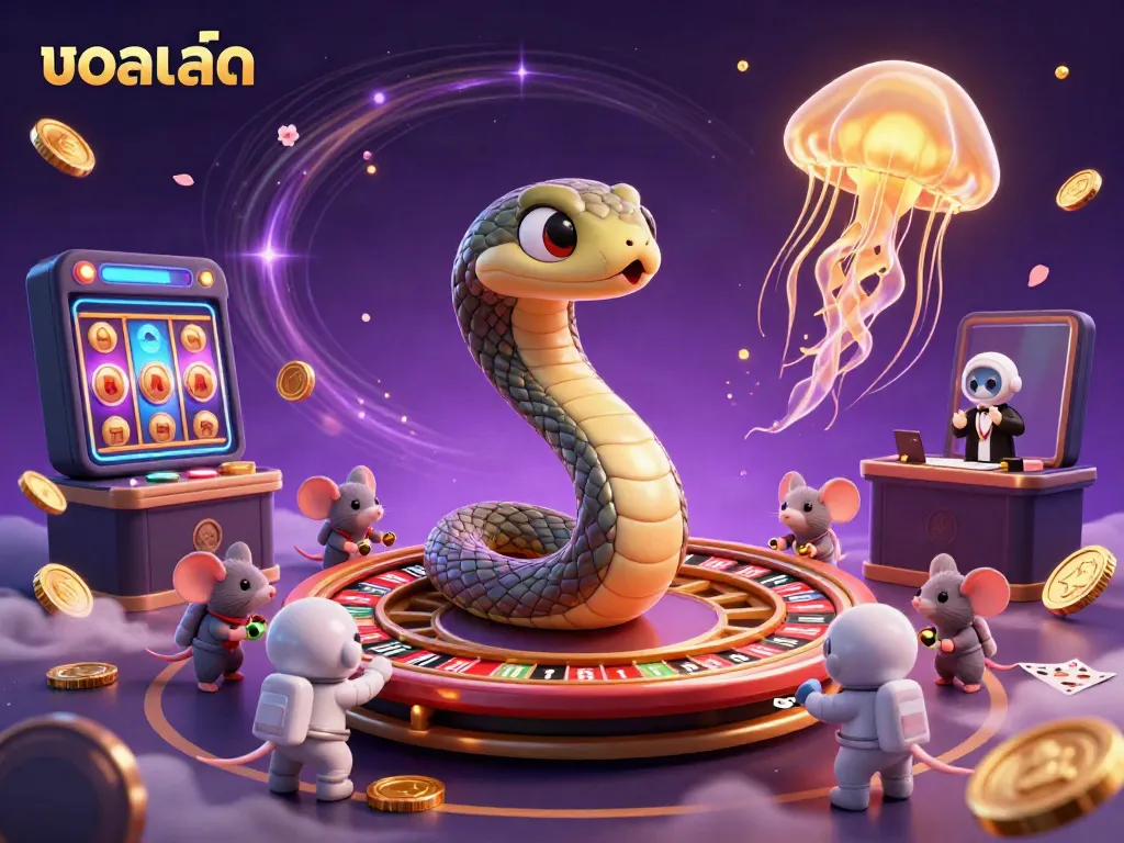 Watch live sports betting action featuring a Saturn snake and astronaut mice placing bets in a dynamic scene.